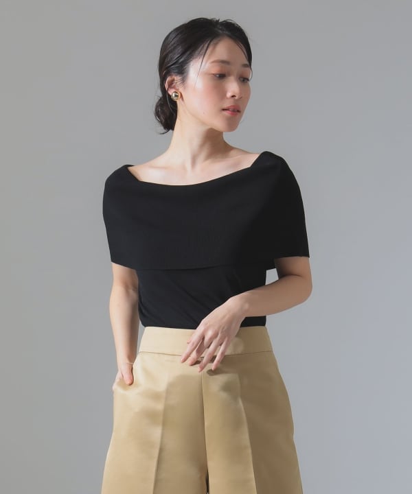 BEAMS ビームス 今期オフショルダー ノースリーブ プルオーバーニット Demi-Luxe BEAMS（デミルクス ビームス）オフショルダー