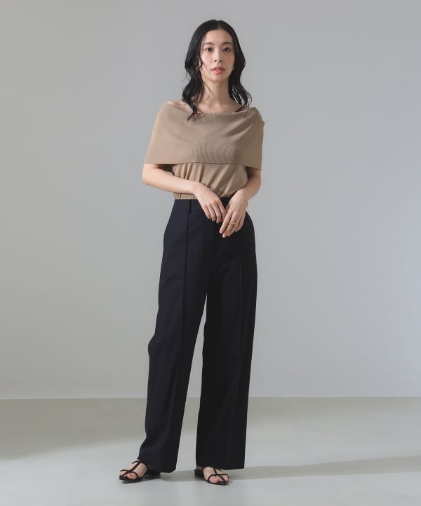 BEAMS ビームス 今期オフショルダー ノースリーブ プルオーバーニット Demi-Luxe BEAMS（デミルクス ビームス）オフショルダー