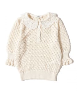 Chloe / レース スカラップ ショートスリーブ ニット