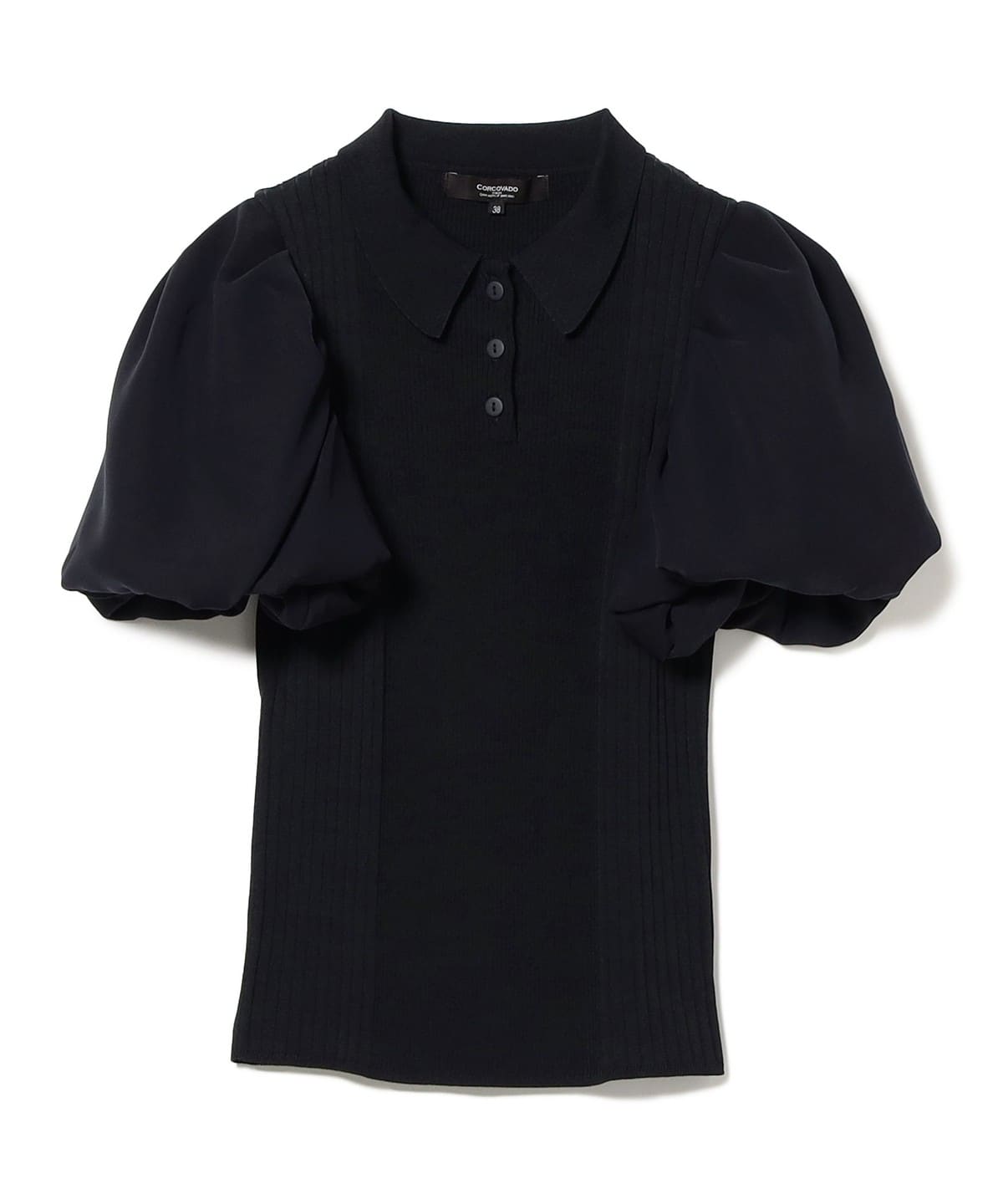CORCOVADO コルコバード / ツイル コンビ ポロニット トップス WOMEN NAVY 36 CORCOVADO コルコバード / ツイル コンビ ポロニット トップス WOMEN NAVY 36