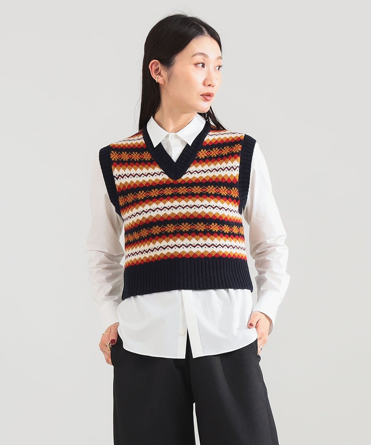 INSCRIRE アンスクリア / フェアアイル ベスト トップス WOMEN NAVY MULTI ONE SIZE INSCRIRE アンスクリア / フェアアイル ベスト トップス WOMEN NAVY MULTI ONE SIZE