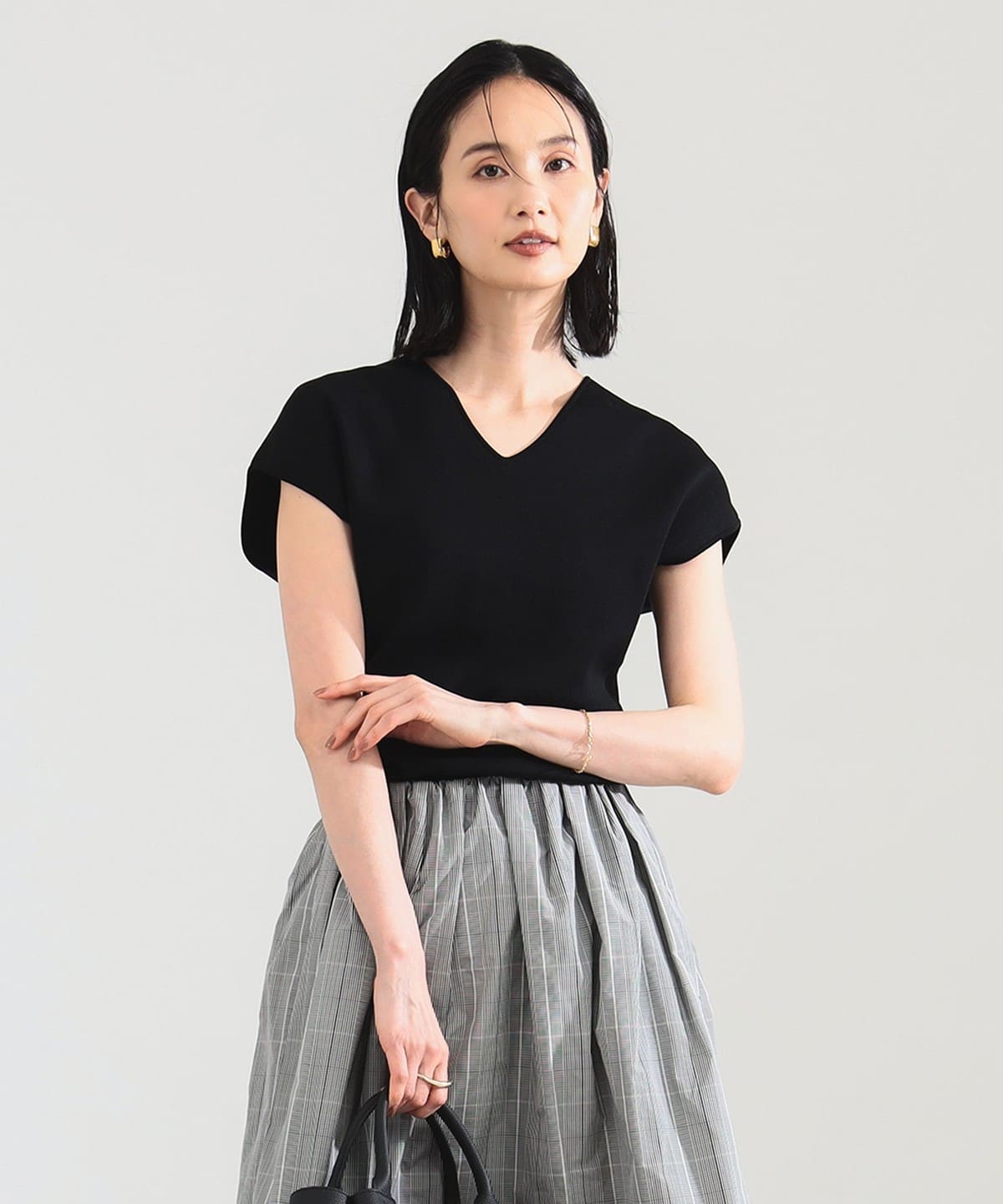 2WAY フレンチ カーディガン プルオーバー トップス WOMEN BLACK ONE SIZE