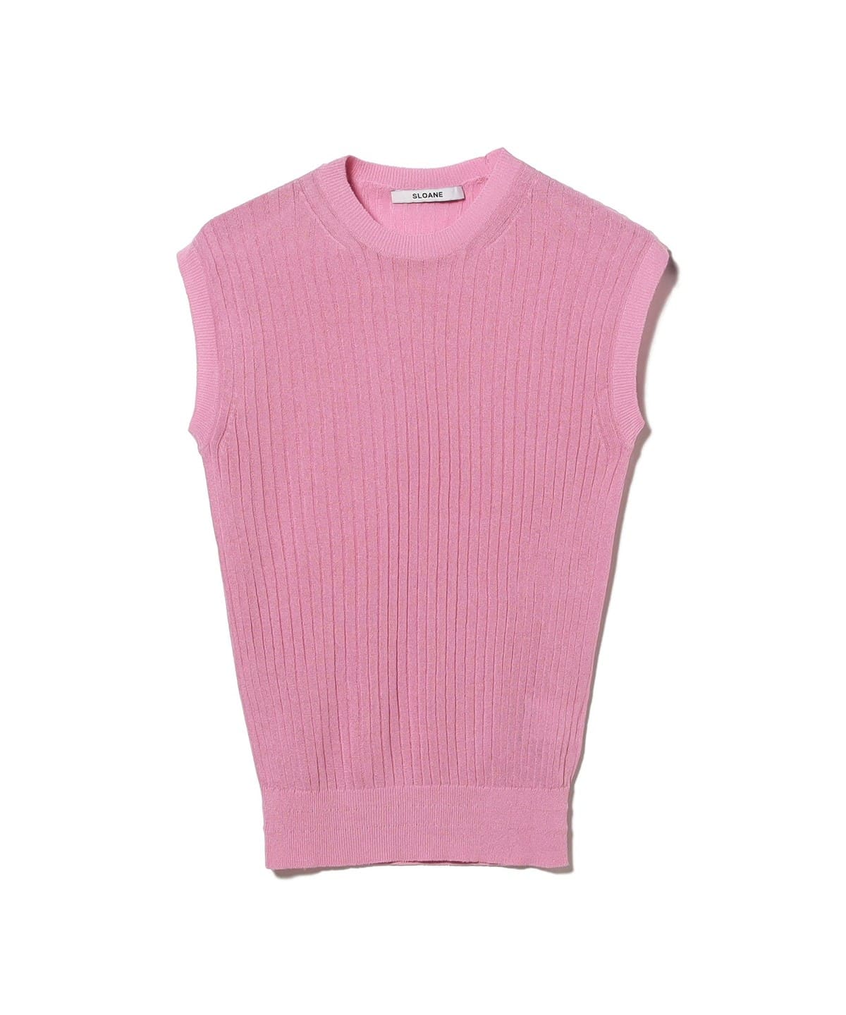 SLOANE★新品★シルク リブニットノースリーブ ピンク Demi-Luxe BEAMS（デミルクス ビームス）【別注】SLOANE / 14ゲージ