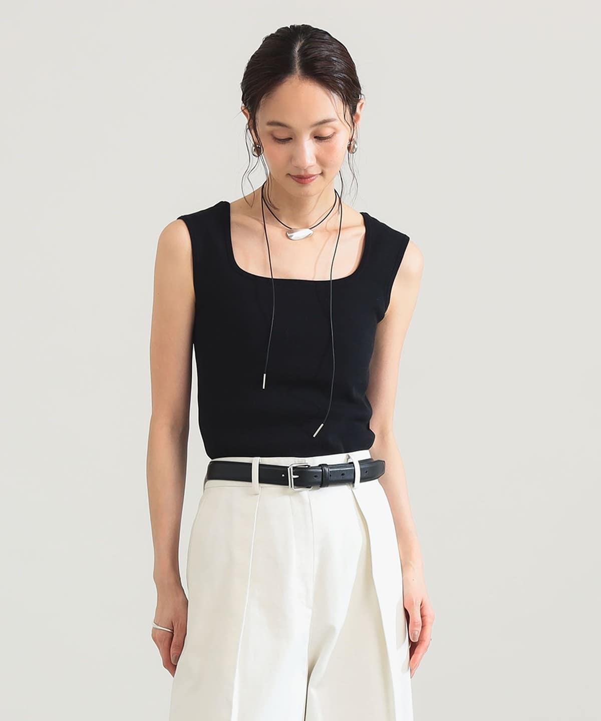Demi-Luxe BEAMS タンクトップ Demi-Luxe BEAMS（デミルクス ビームス）リブニット タンクトップ（T
