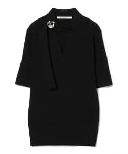 HARUNOBUMURATA / NAMIE ボタン タイ ハーフスリーブ ニット