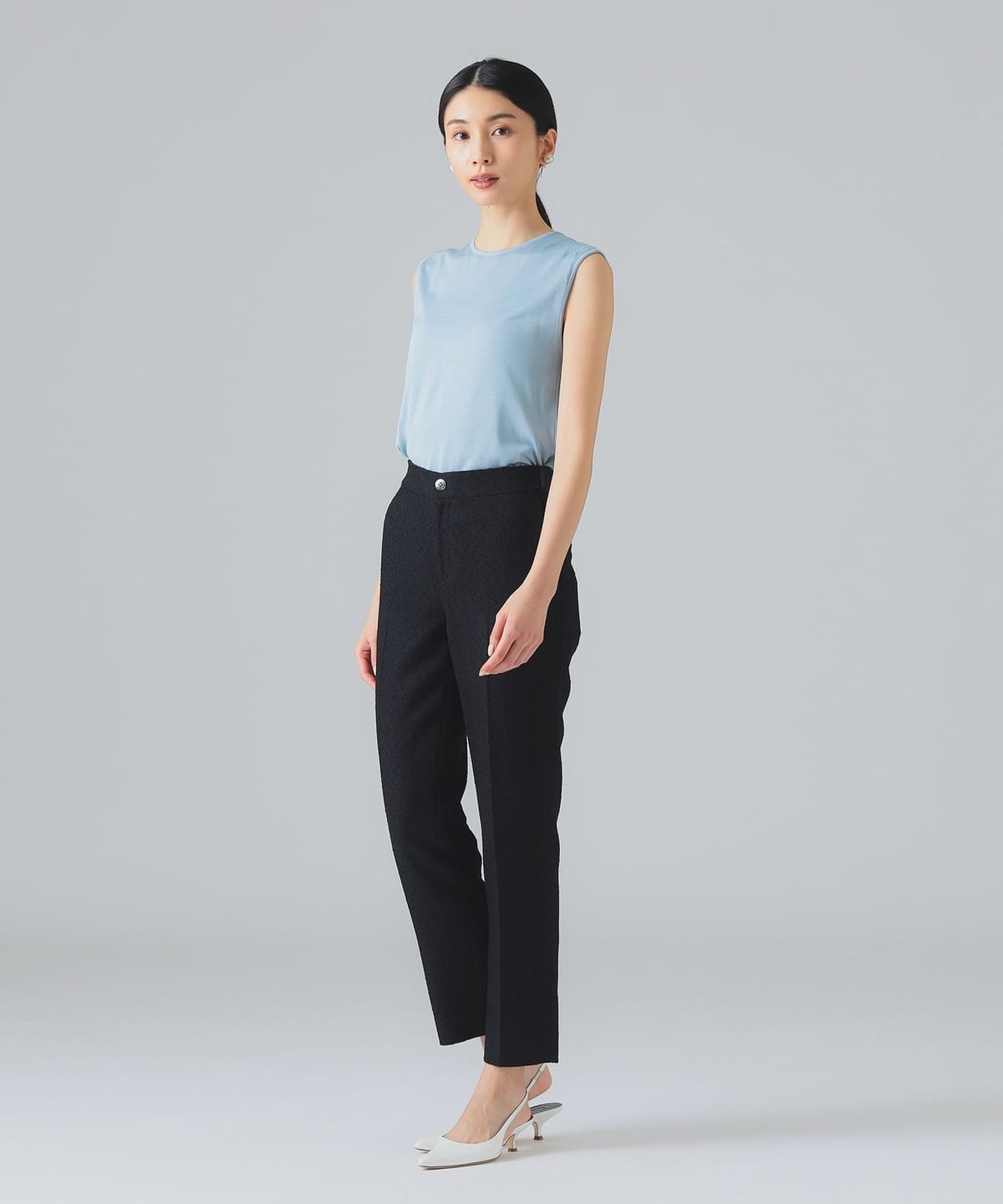 EFFE BEAMS EFFE BEAMS絲質無袖針織衫（上衣、針織衫、毛衣）可BEAMS