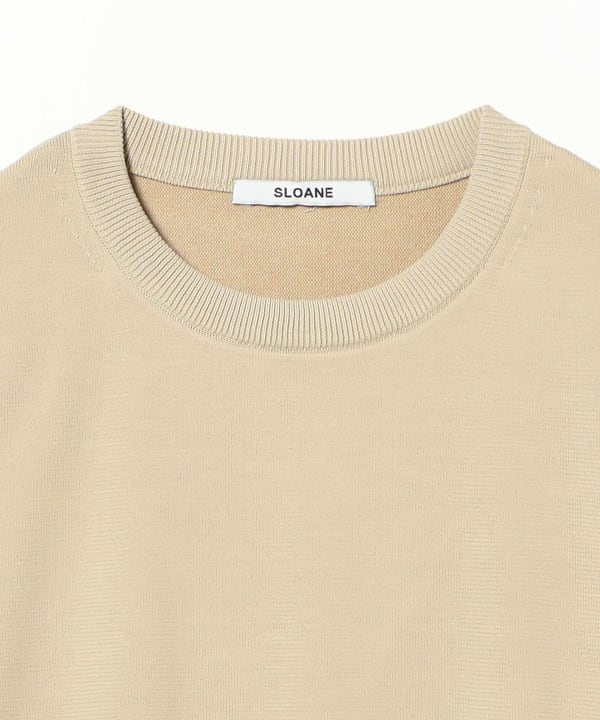 【新品未使用】⭐︎SLOANE ベージュ 長袖ニットセーター Demi-Luxe BEAMS（デミルクス ビームス）SLOANE / 18ゲージ 天竺