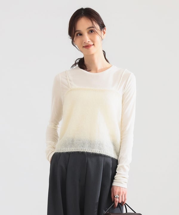 モヘヤ ニット キャミソール Model：H171 B80 W58 H86　Size：ONE SIZE