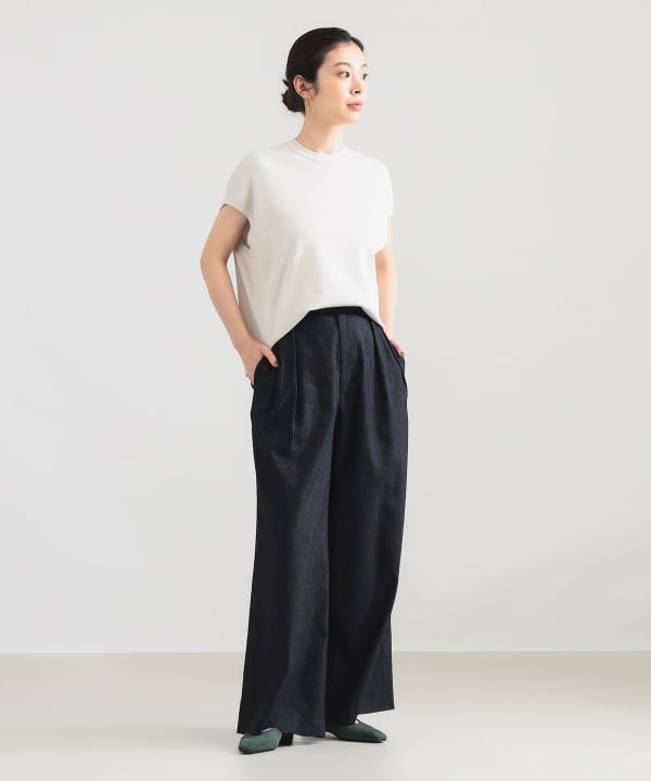 【+10%ポイントUP】AK+1 / 総針 ノースリーブ フォルム プルオーバー Model：H165　Size：ONE SIZE