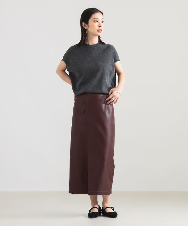 【+10%ポイントUP】AK+1 / 総針 ノースリーブ フォルム プルオーバー Model：H165　Size：ONE SIZE