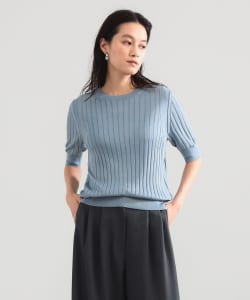 SLOANE / 18ゲージ シルク クルーネック ハーフスリーブ ニット