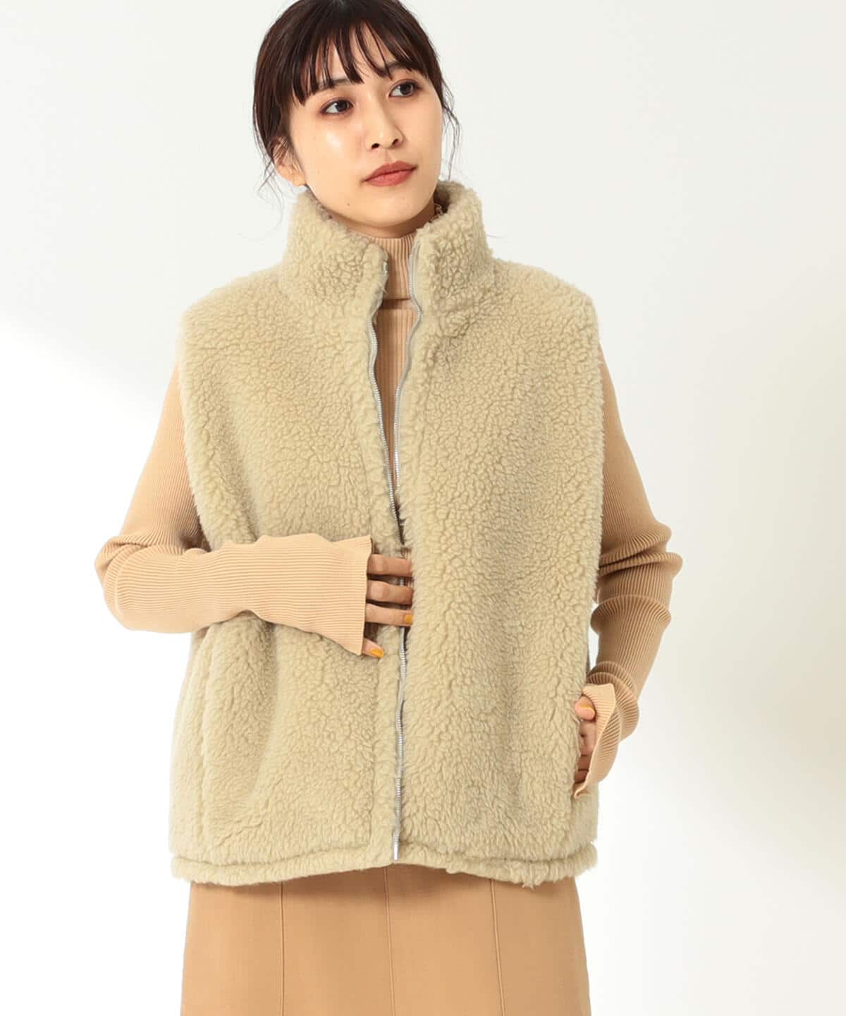 春夏秋冬おさんぽシリーズ Ｅ AURALEE 19AW ウール ボア ファー ベスト