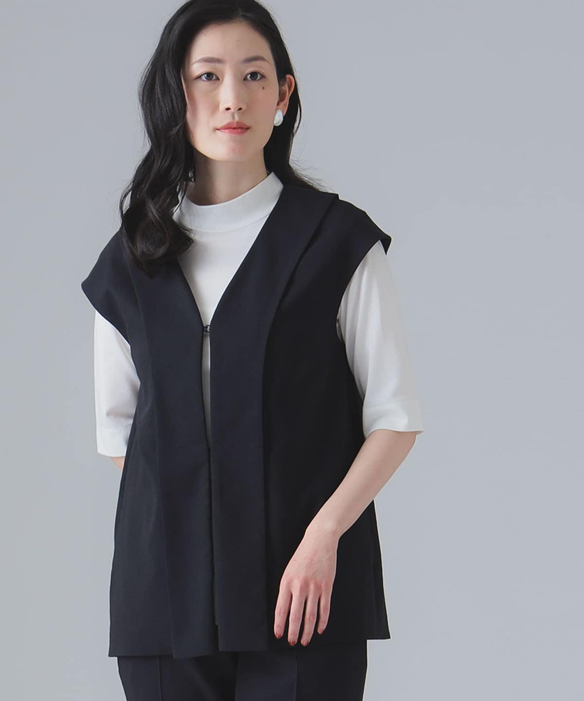 M・fil エム・フィル / トリアセ リネン タック ジレ トップス WOMEN NAVY 38 M・fil エム・フィル / トリアセ リネン タック ジレ トップス WOMEN NAVY 38