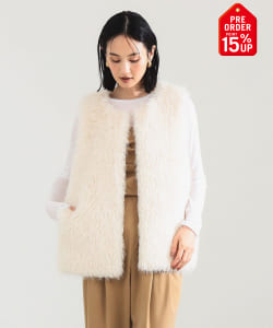 【+15%ポイントUP】ウェイビー フェイクファー ジレ