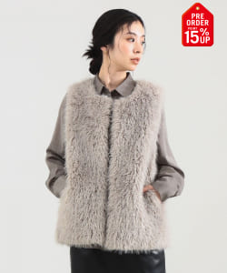 【+15%ポイントUP】ウェイビー フェイクファー ジレ