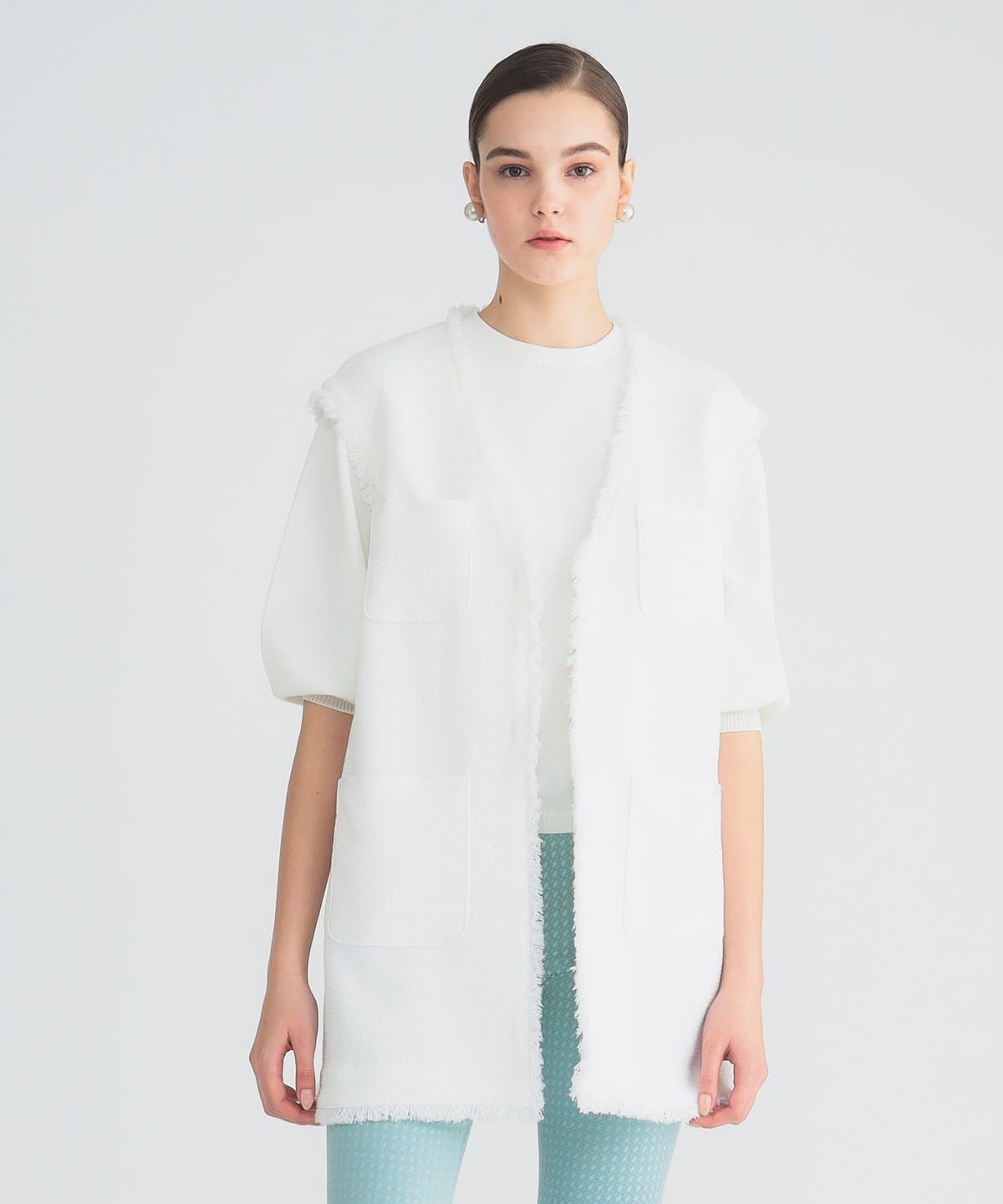 M・fil エム・フィル / ツイード 4ポケット ジレ トップス WOMEN OFF WHITE 38 M・fil エム・フィル / ツイード 4ポケット ジレ トップス WOMEN OFF WHITE 38