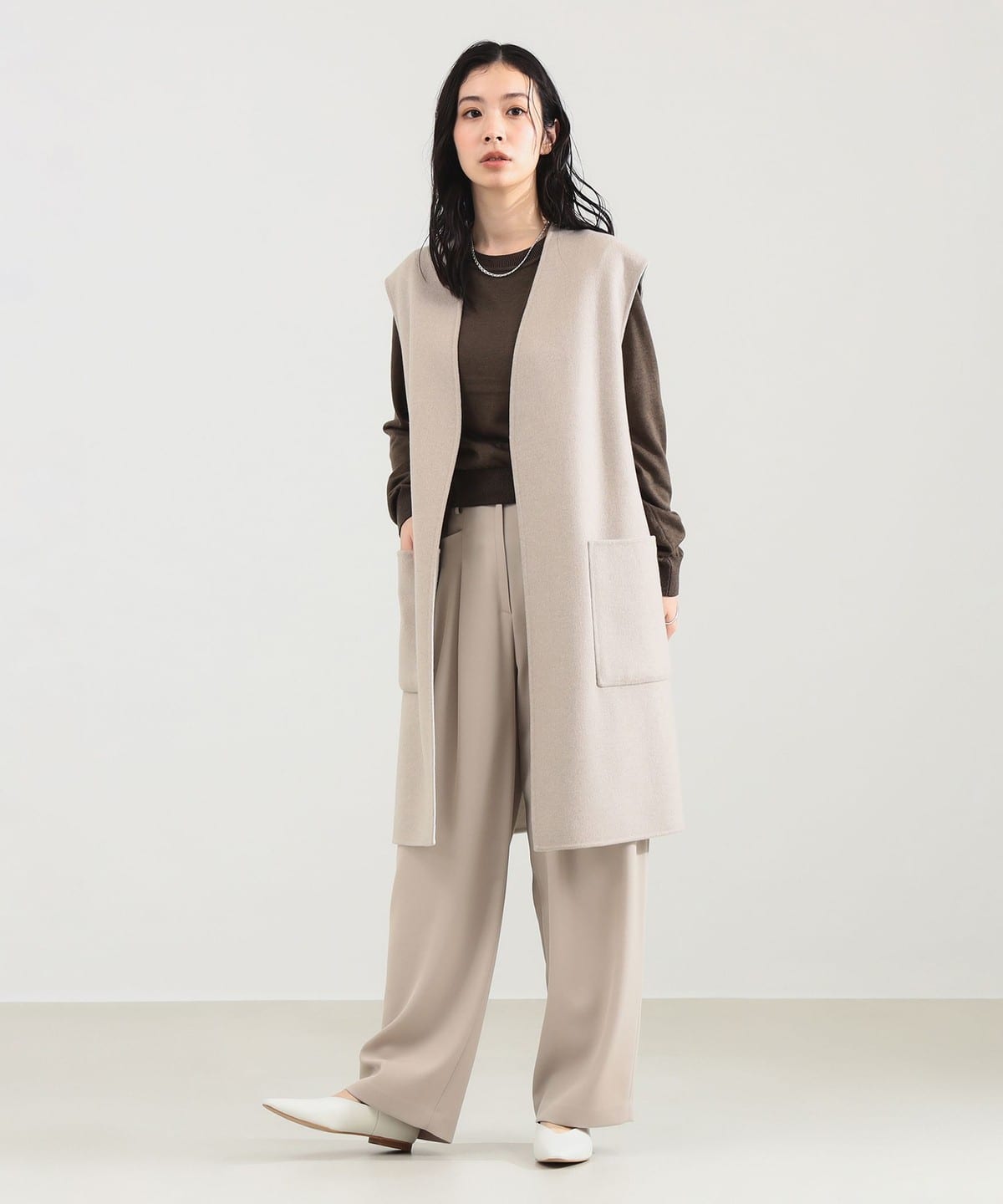 Demi-Luxe BEAMS ポリエステルウールロングジレ Demi-Luxe BEAMS（デミルクス ビームス）の「Demi-Luxe BEAMS