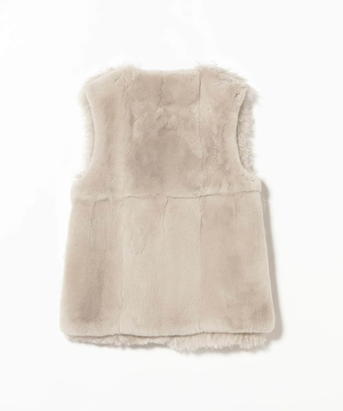 ジレ　ベスト　ファー　manzoni24 ハンガー付き 切り替えファージレ（ベスト）｜manzoni24（マンゾーニ24