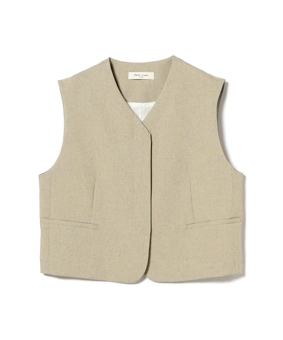 現行品✨Demi-Luxe BEAMSヒヨク Vネック ショートジレ　黒　36 現行品✨Demi-Luxe BEAMSヒヨク Vネック ショートジレ 黒 36