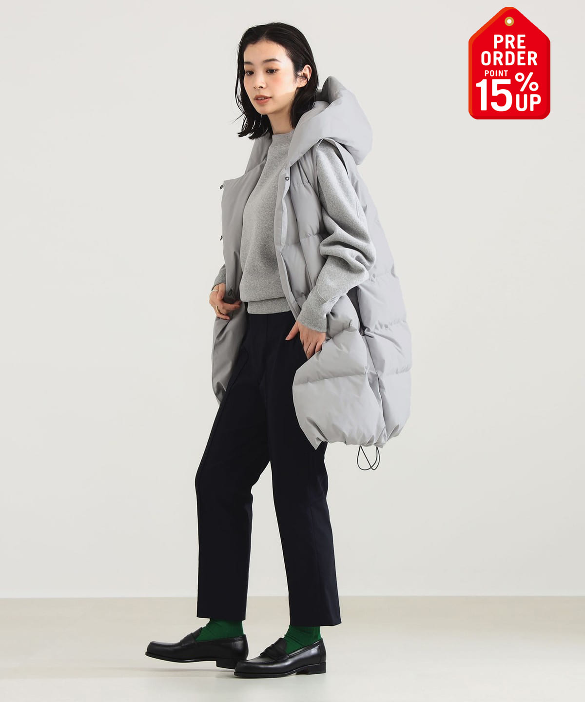 【+15%ポイントUP】AK+1 エーケーワン / ダウンベスト ブルゾン WOMEN LIGHT. GREY 36 【+15%ポイントUP】AK+1 エーケーワン / ダウンベスト ブルゾン WOMEN LIGHT. GREY 36
