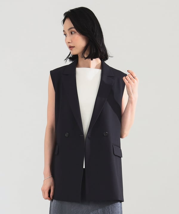 Demi-Luxe BEAMS AK+1 / 2WAY ベルテッド ジレ Demi-Luxe BEAMS ベスト ジレ AK+1 / スーパーブラック
