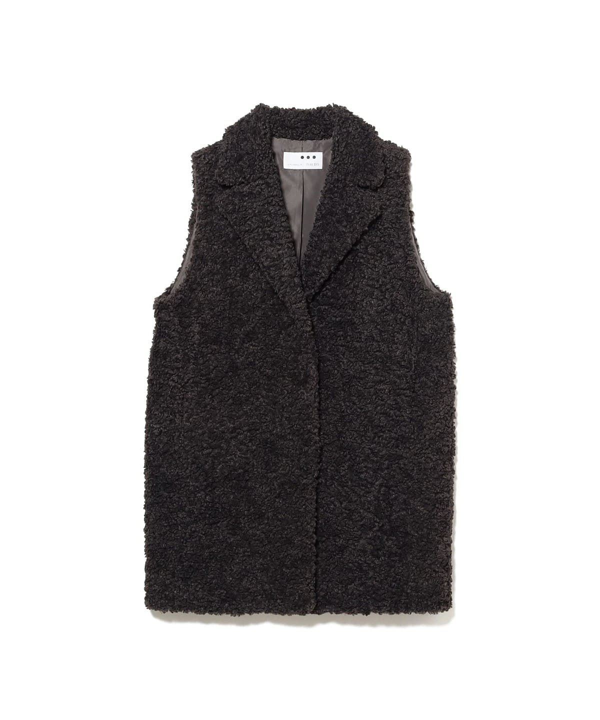 three dots スリードッツ / プードルボア テイラードベスト トップス WOMEN INK BLACK S three dots スリードッツ / プードルボア テイラードベスト トップス WOMEN INK BLACK S