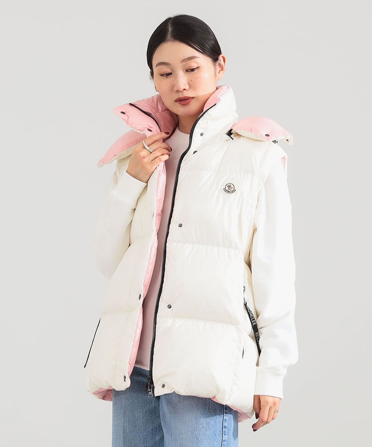 MONCLER モンクレール / LUZULE ダウン ベスト ブルゾン WOMEN WHITE 0 MONCLER モンクレール / LUZULE ダウン ベスト ブルゾン WOMEN WHITE 0