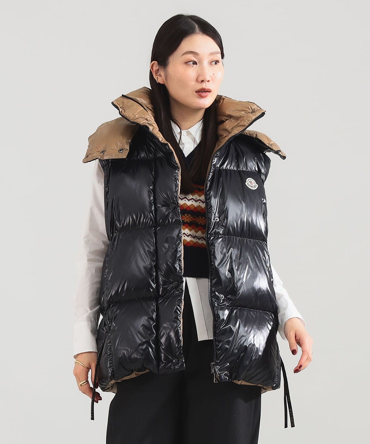 MONCLER モンクレール / LUZULE ダウン ベスト ブルゾン WOMEN BLACK 0 MONCLER モンクレール / LUZULE ダウン ベスト ブルゾン WOMEN BLACK 0