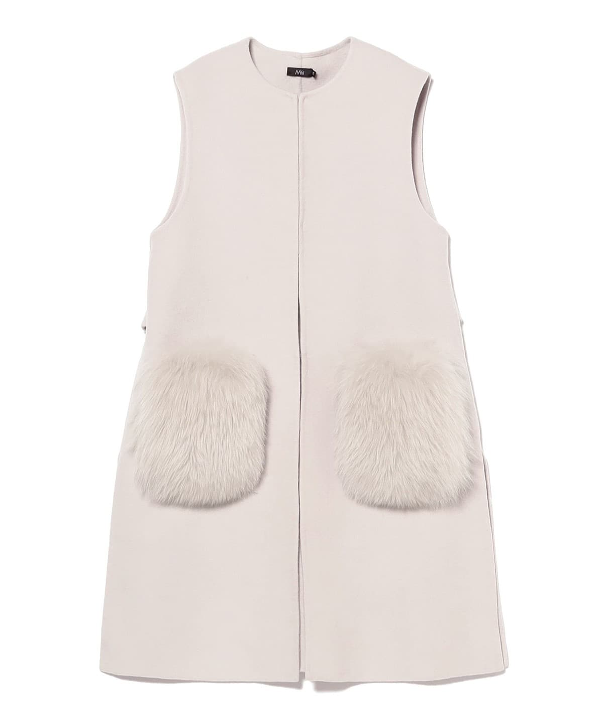 【別注】M・fil エム・フィル / ファー ポケット ジレ トップス WOMEN LIGHT. BEIGE 38 【別注】M・fil エム・フィル / ファー ポケット ジレ トップス WOMEN LIGHT. BEIGE 38