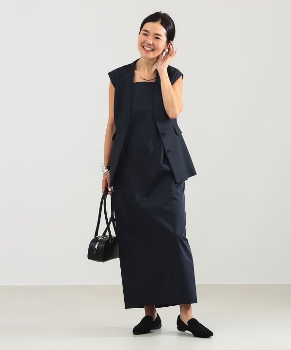 東原妙子Demi-Luxe BEAMS ペプラム ジレ　ネイビー36 タグ付き Demi-Luxe BEAMS（デミルクス ビームス）エディター東原妙子 × Demi