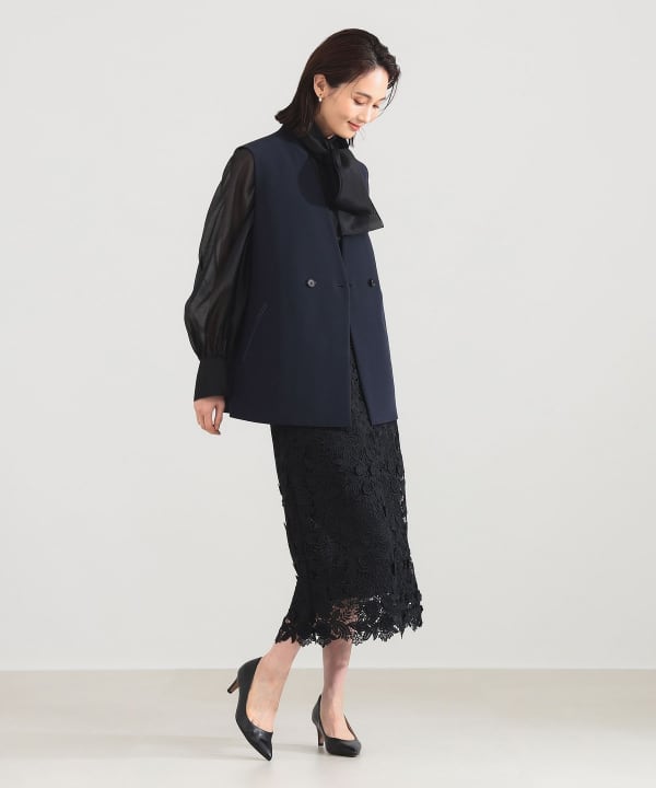 Demi-Luxe BEAMS（デミルクス ビームス）ラペルレス 2ボタン ジレ