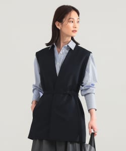 【別注】ATON / ウールトロピカル ノーカラー ジレ