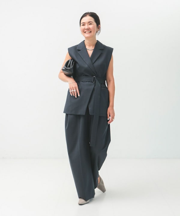 エディター東原妙子 × Demi-Luxe BEAMS / ウォッシャブルウール ジレ. BEAMS STAFF：H162　Size：36