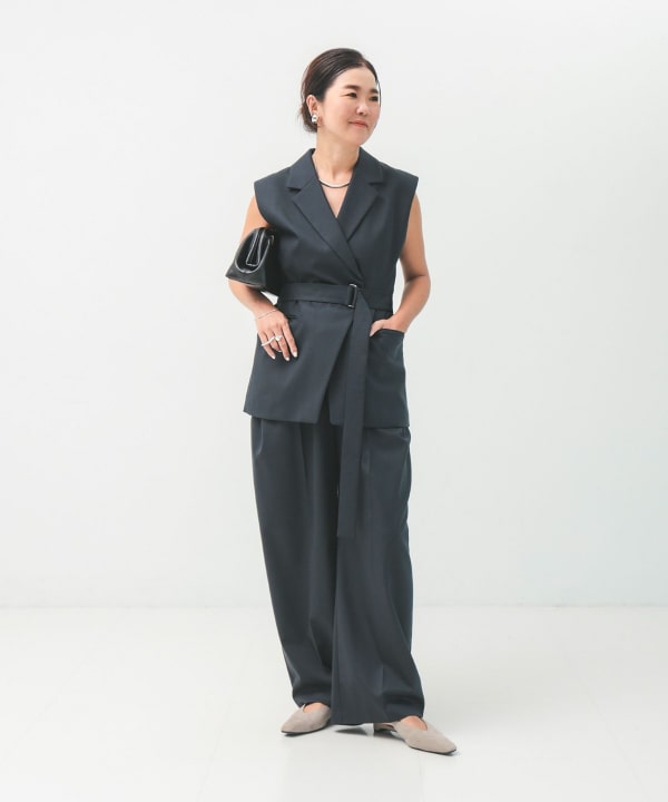 エディター東原妙子 × Demi-Luxe BEAMS / ウォッシャブルウール ジレ. BEAMS STAFF：H162　Size：36