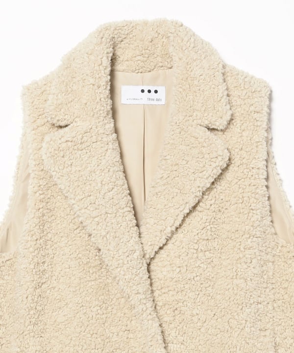 three dots / POODLE BOA ジレ