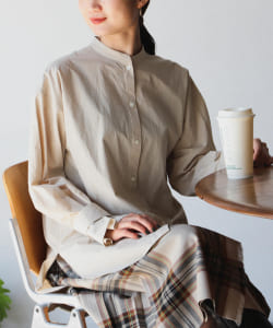 Demi-Luxe BEAMS / スタンドネック オーバーシャツ