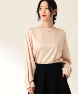 Demi-Luxe BEAMS / サテン タック プルオーバー