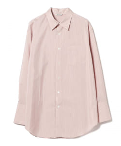 ▲AURALEE / FINX POLYESTER STRIPE SHIRTS