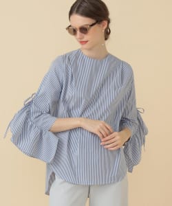 M・fil × EFFE BEAMS / 別注 ストライプ フリルスリーブ シャツ