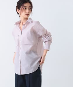 Demi-Luxe BEAMS / マチ付きポケット シアーシャツ