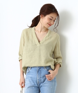 120%LINO / Vネックロングスリーブプルオーバー