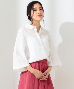 120%LINO / レギュラーフレアスリーブシャツ