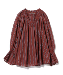 ▲ne Quittez pas / ストライプ Vネックブラウス