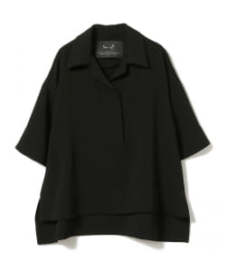 ROOM NO.8 BLACK / ダブルサテン スキッパー ブラウス
