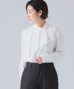 D/Nero/ フリル ハイネック ブラウス