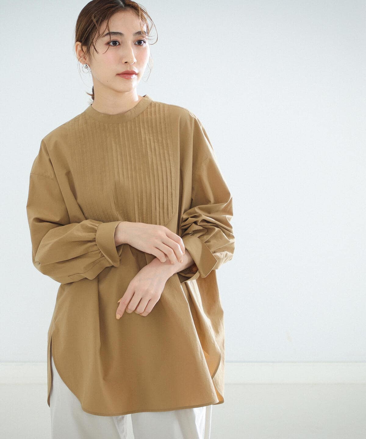 パーティを彩るご馳走や Beams Demi Luxe タックプルオーバー タイプライター カジュアルシャツ Artpotteryblog Com