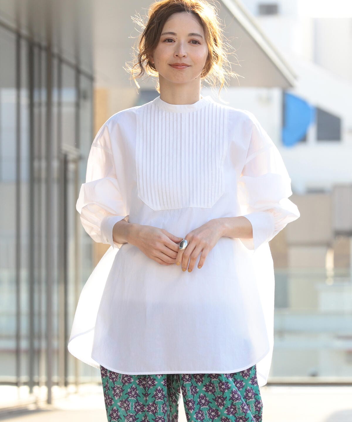 パーティを彩るご馳走や Beams Demi Luxe タックプルオーバー タイプライター カジュアルシャツ Artpotteryblog Com