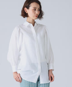 M・fil×EFFE BEAMS / リネン ギャザーショルダー シャツ