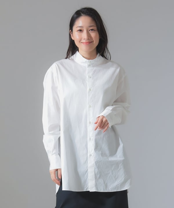 美品✨デミルクス ビームス 麻 リネン100% 半袖オーバーシャツ 白 日本製 Demi-Luxe BEAMS（デミルクス ビームス）【別注】:colon