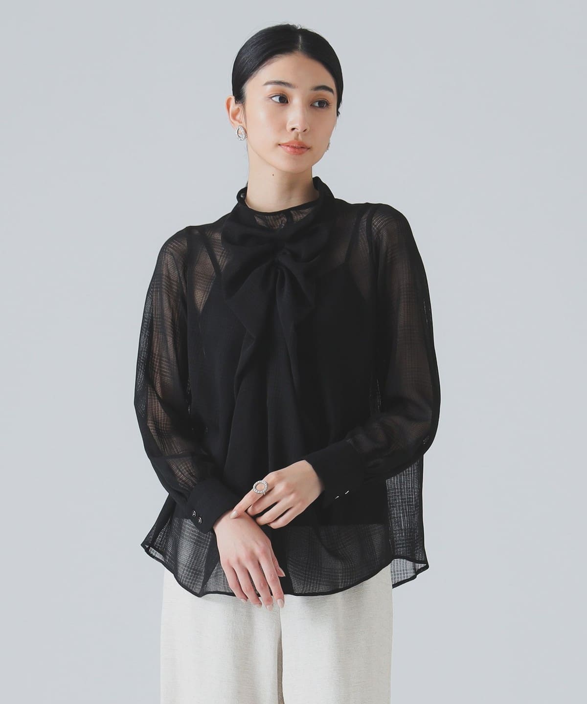 support surface / フリルモチーフ ブラウス シャツ・ブラウス WOMEN BLACK 1 support surface / フリルモチーフ ブラウス シャツ・ブラウス WOMEN BLACK 1